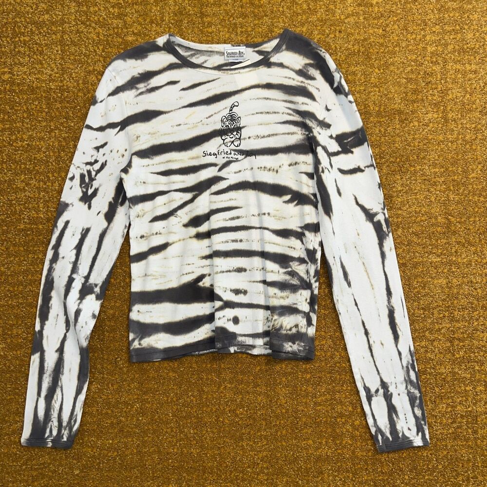 Vintage NWT Siegfried & Roy Tiger-Stripe Long Sleeve T-Shirt Kids XL Made in USA